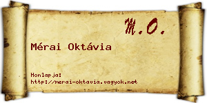 Mérai Oktávia névjegykártya